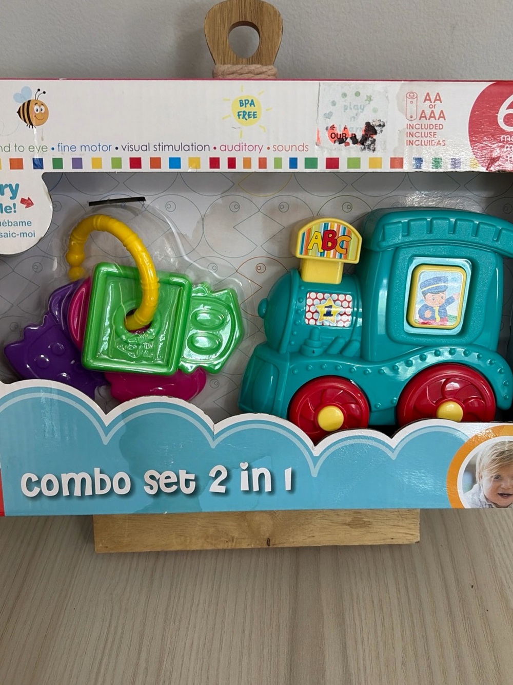 Infunbebe Learning Train & Colorful Key Ring Toddler Toy - 2-in-1 Activity Set